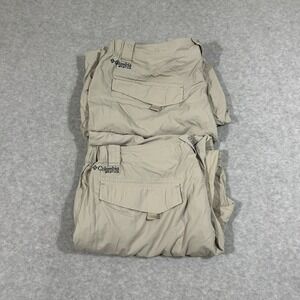 Lot of 2 Pair Columbia PFG Omni-Shade Nylon Convertible  Pants Men's 40x32‎